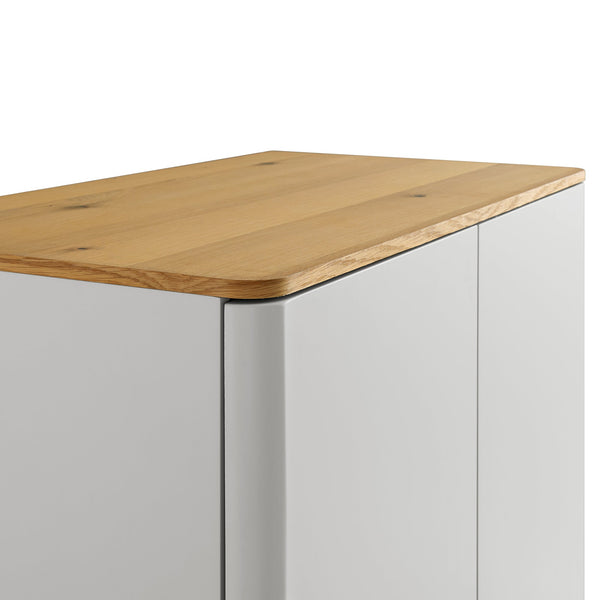 Agnes Curved Edge Double Closet, Dove Gray with Oak Top