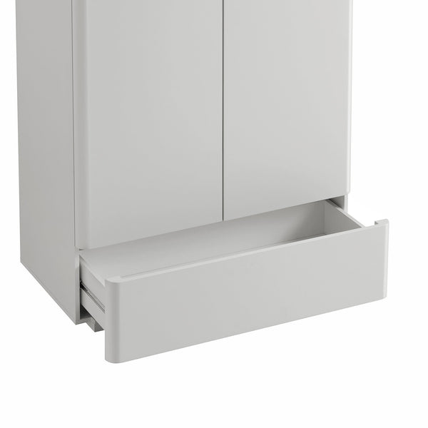 Agnes Curved Edge Double Closet, Dove Gray with Oak Top