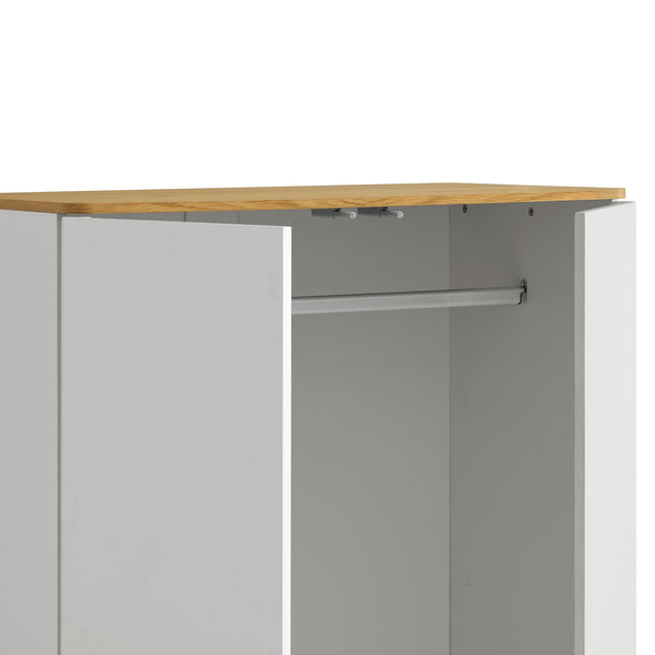 Agnes Curved Edge Double Closet, Dove Gray with Oak Top