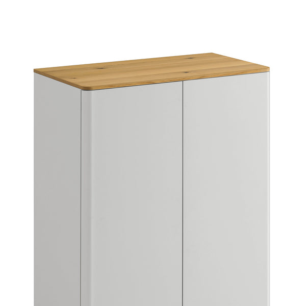 Agnes Curved Edge Double Closet, Dove Gray with Oak Top