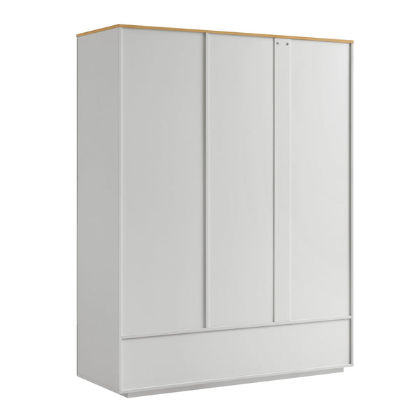 Agnes Curved Edge Triple Closet, Dove Gray with Oak Top