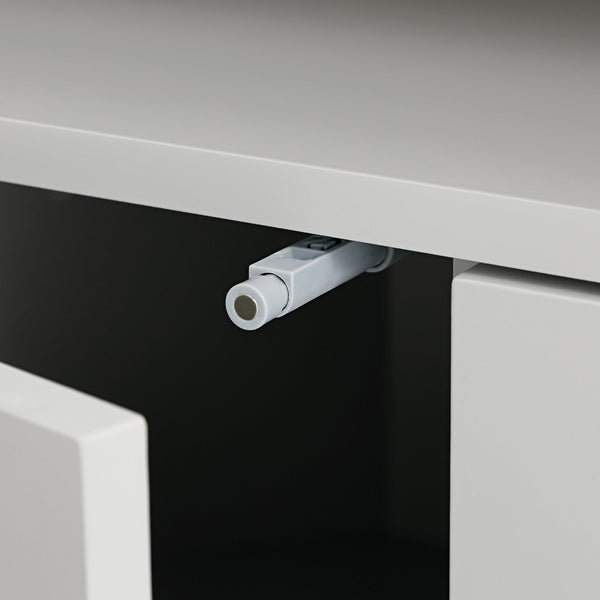 Agnes Curved Edge Corner TV Unit, Dove Gray with Oak Top