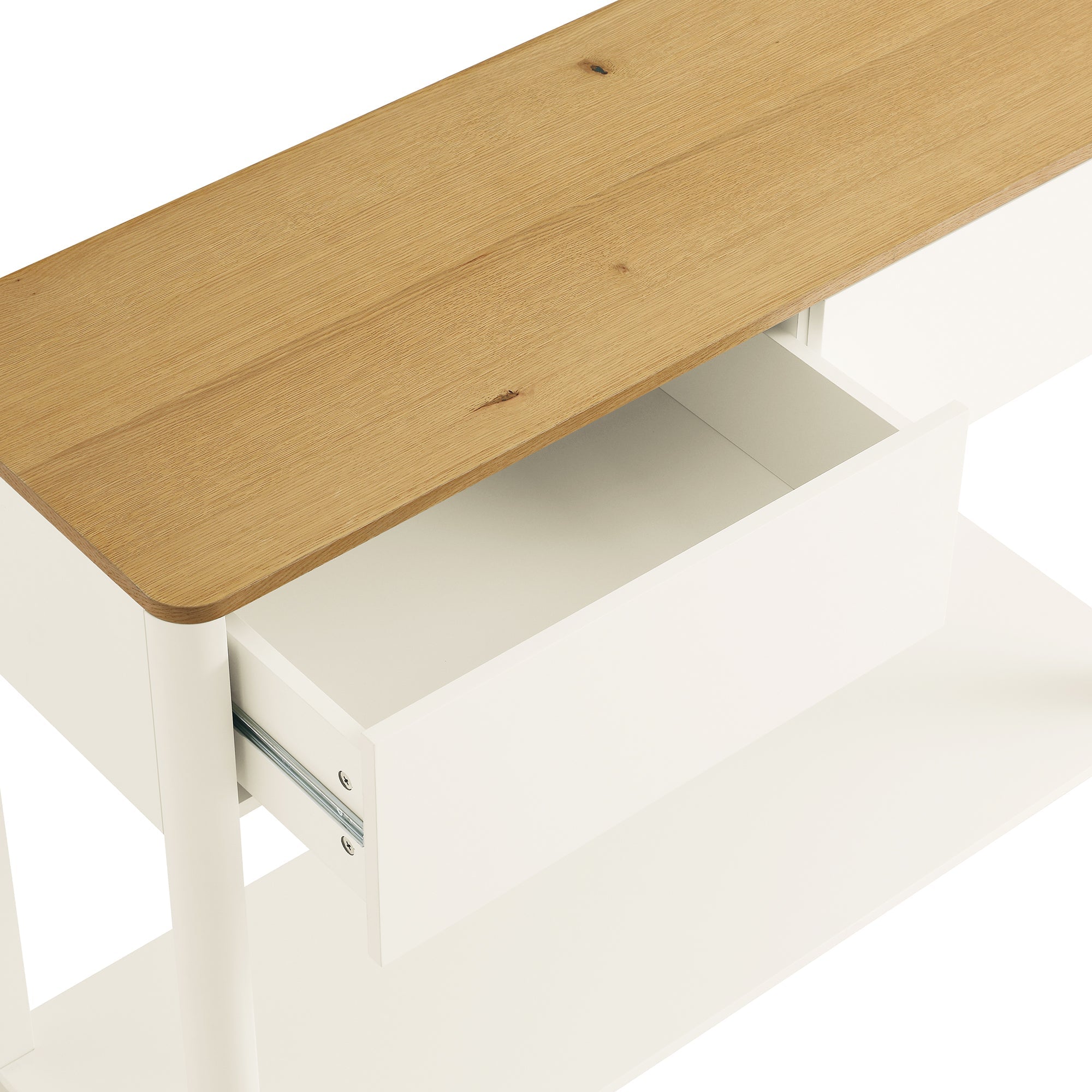 Deco 79 Farmhouse Console Table | White Wood Scroll Side Table With 2 Shelves | 38" L X 15" W X 32" H