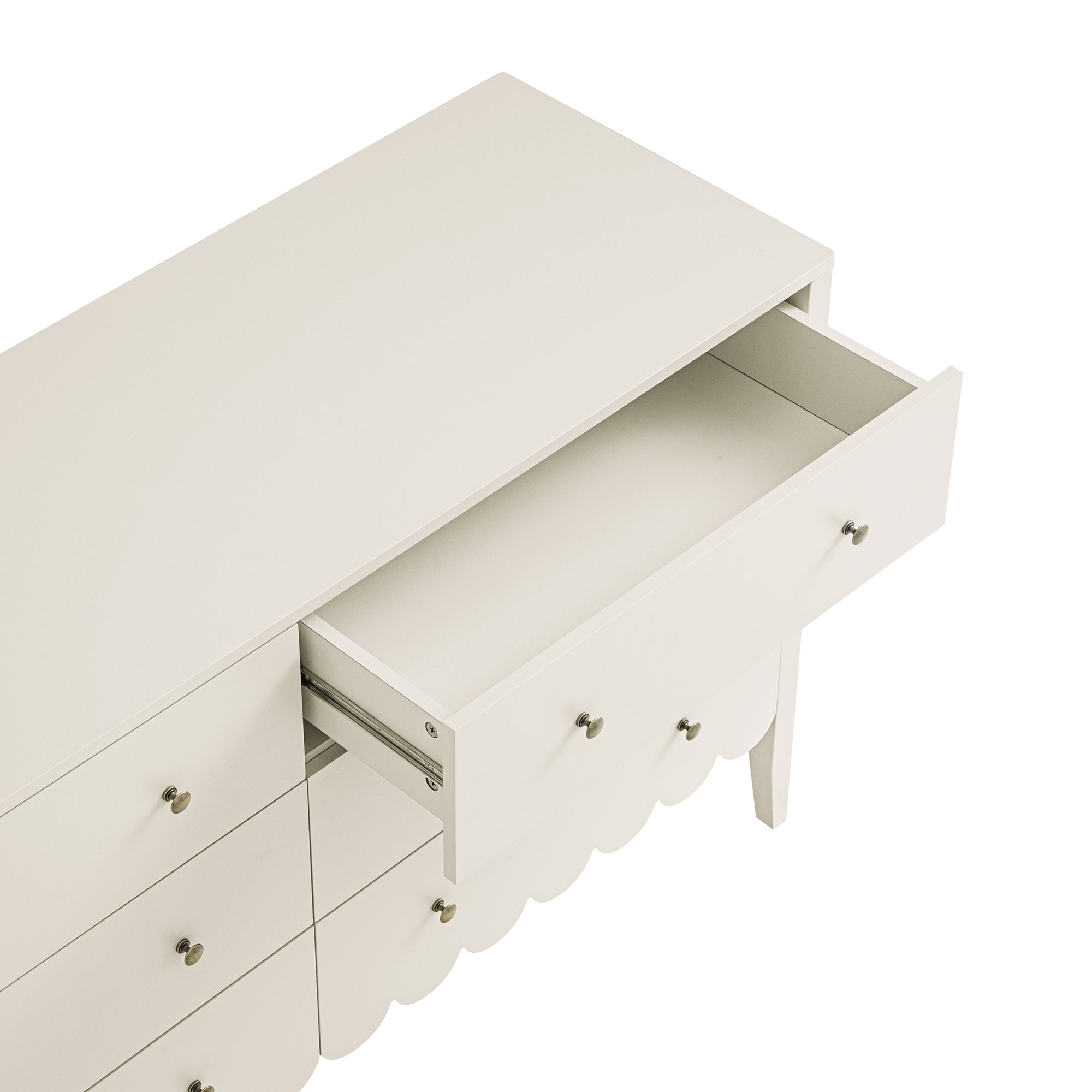 Henley Scalloped Edge 6 Drawer Wide Dresser, Light Sand | daals.com Henley Scalloped Edge 6 Drawer Wide Dresser, Light Sand | daals.com