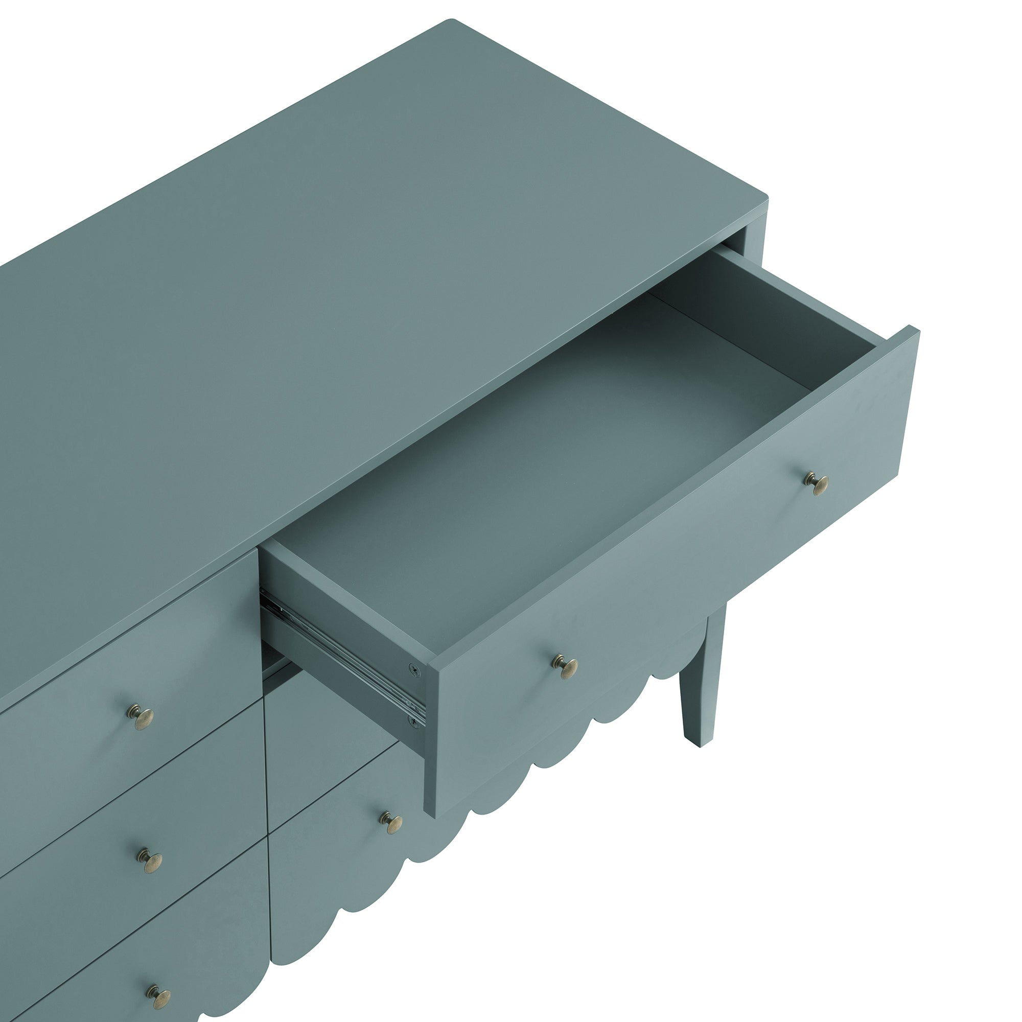 blue scalloped dresser daVinci Sammy Scallop 6-Drawer Dresser