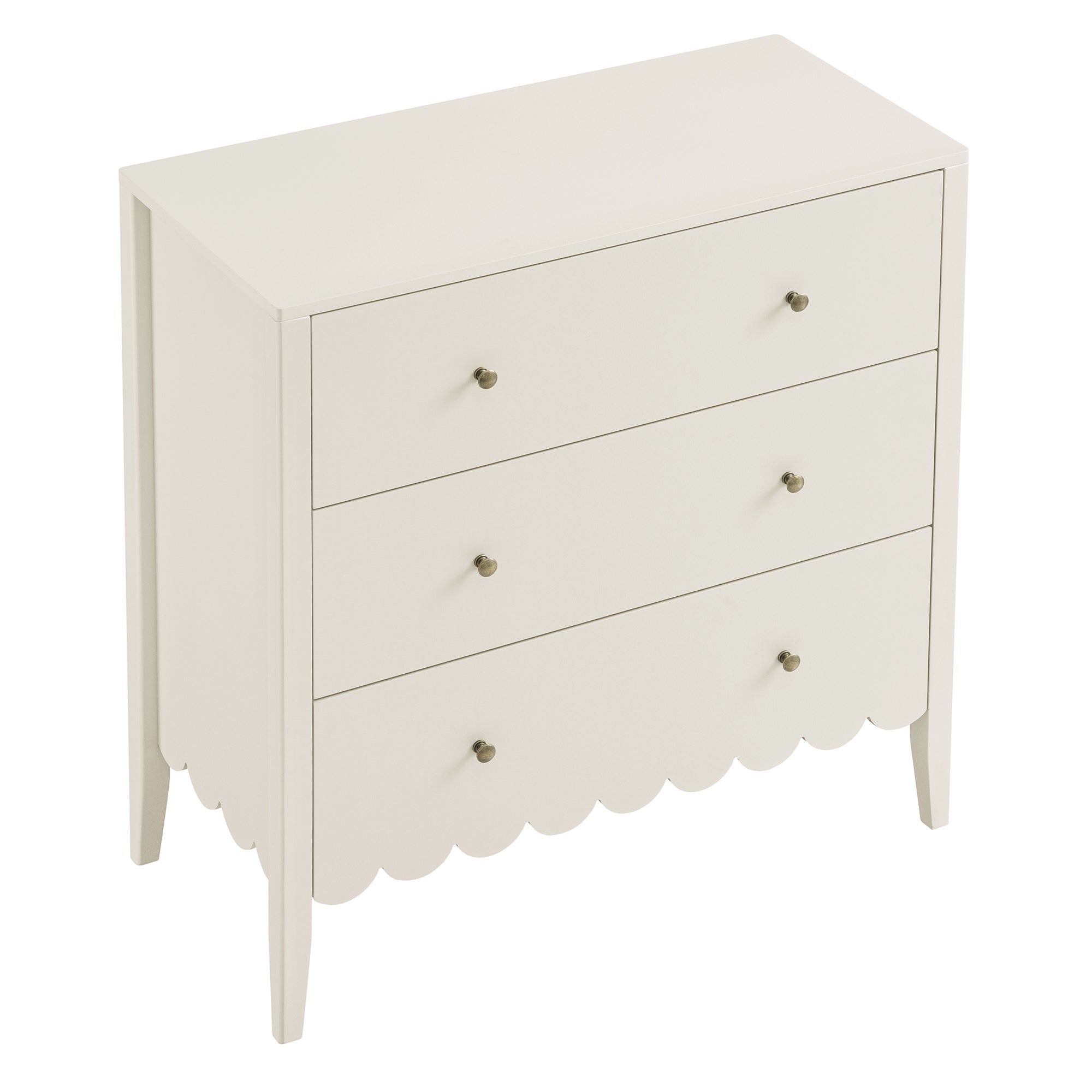 Henley Scalloped Edge 3 Drawer Dresser, Light Sand Henley Scalloped Edge 3 Drawer Dresser, Light Sand