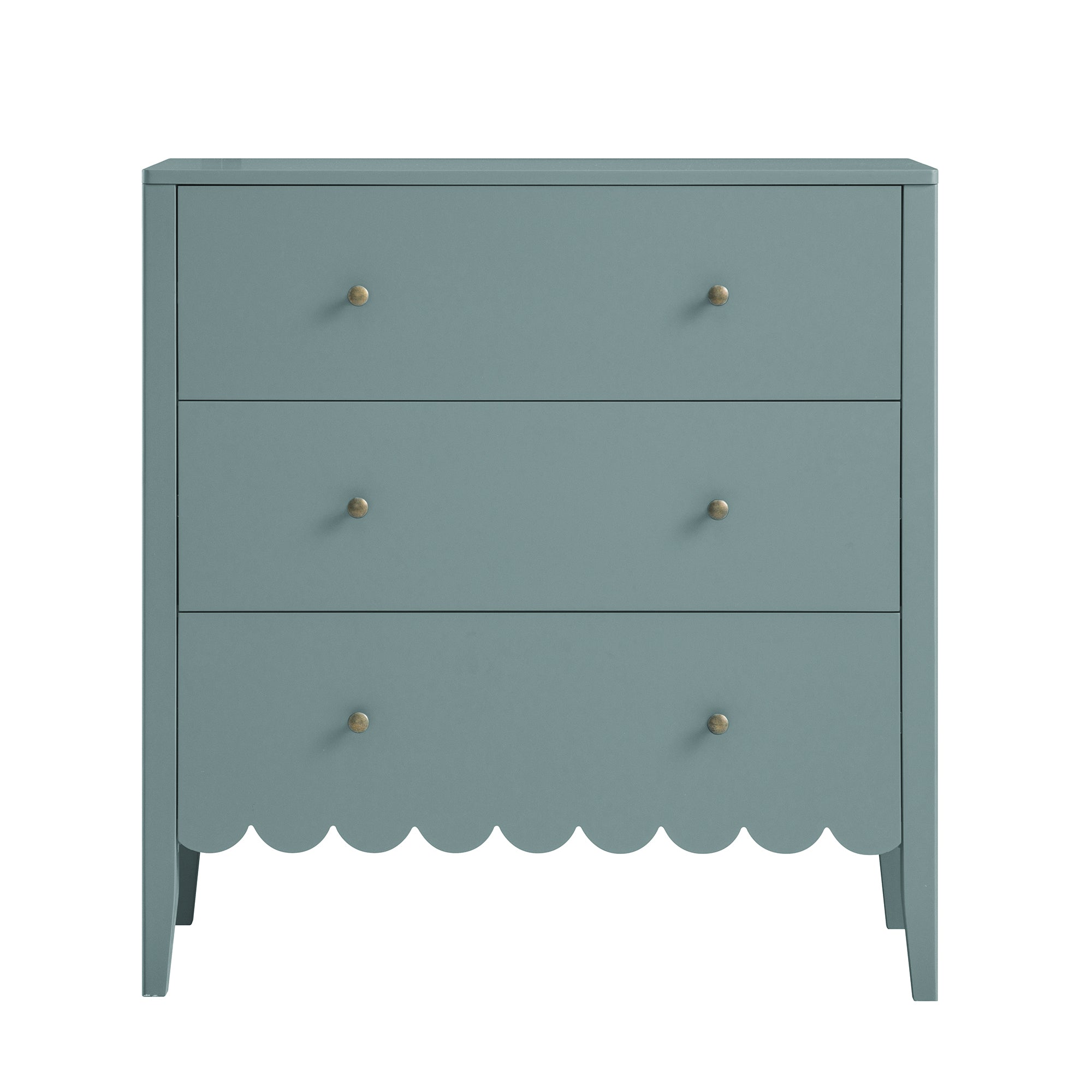 Henley Scalloped Edge 3 Drawer Dresser, Blue Spruce - daals Henley Scalloped Edge 3 Drawer Dresser, Blue Spruce - daals