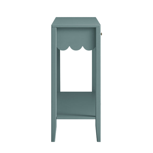 Henley Scalloped Edge Console Table, Blue Spruce