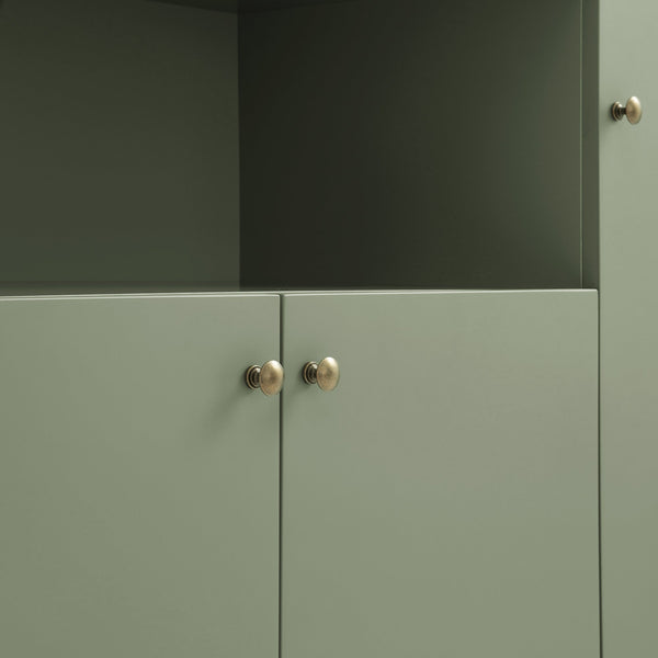 Henley Scalloped Edge 59 in. Wide Sideboard with Open Shelf, Sage Green