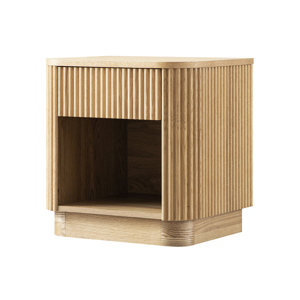 Maru 1-Drawer Nightstand, Oak