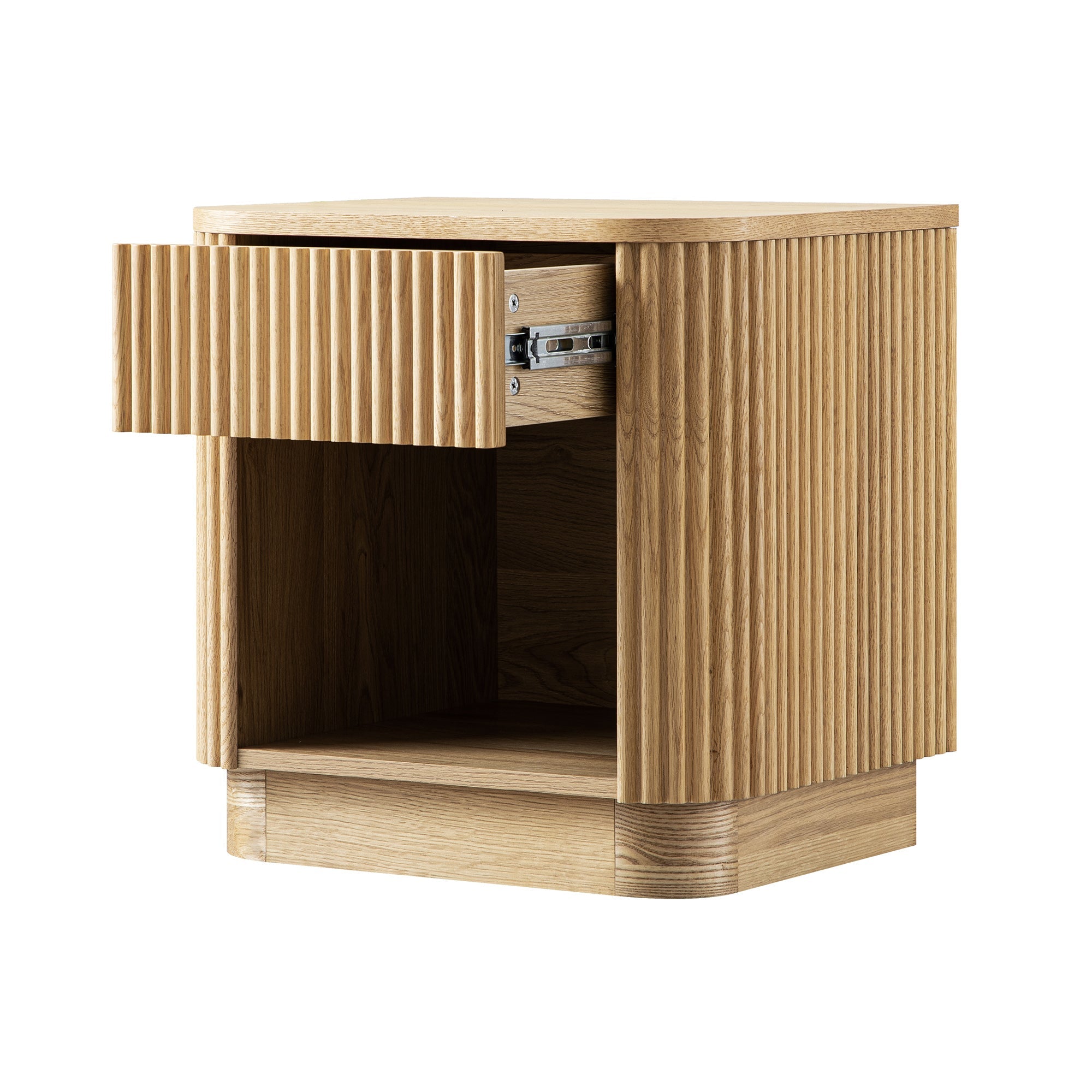 Maru 1-Drawer Nightstand, Oak