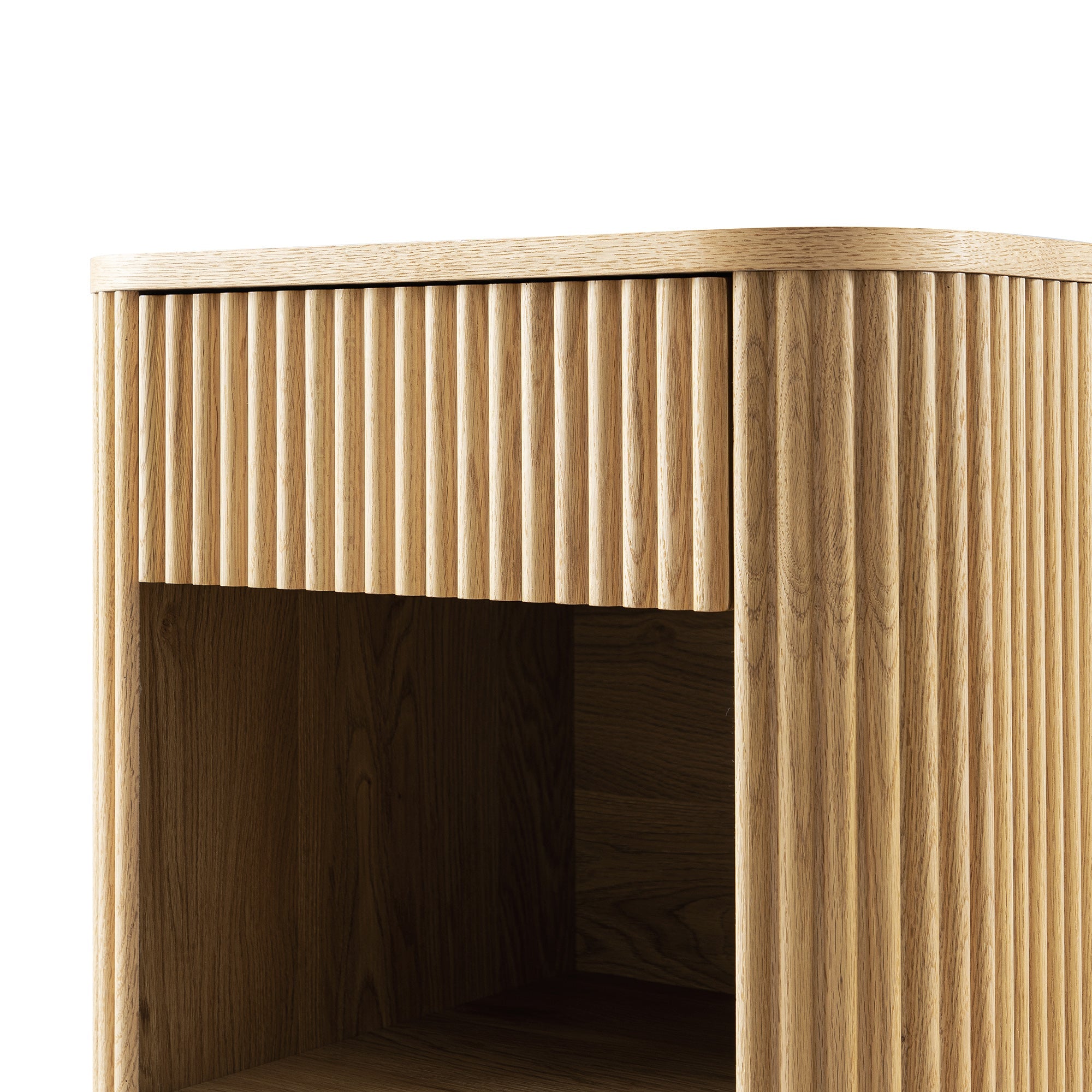 Maru 1-Drawer Nightstand, Oak