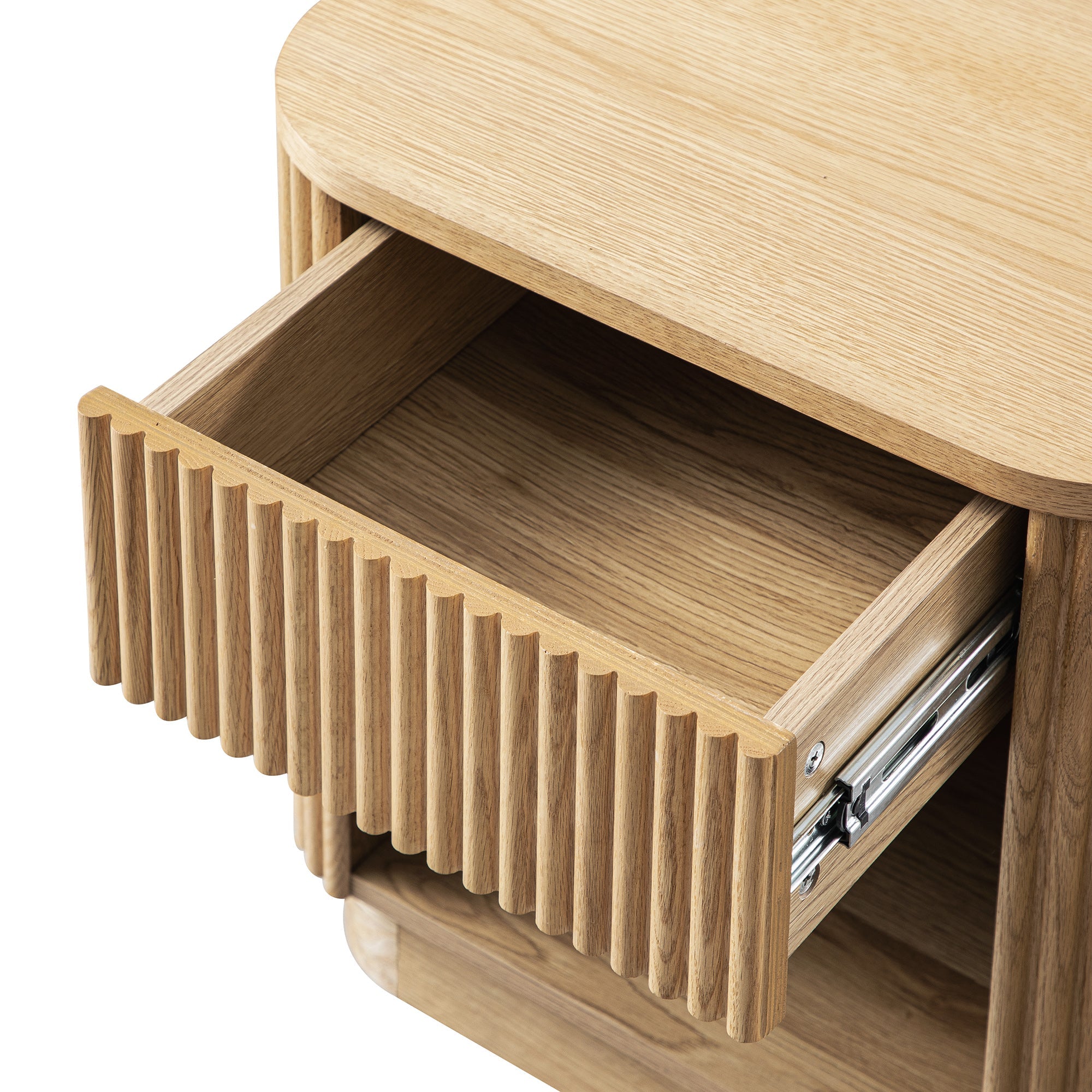 Maru 1-Drawer Nightstand, Oak