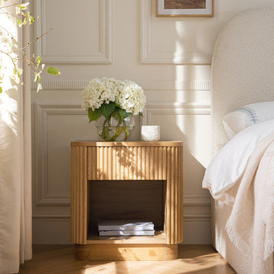 Maru 1-Drawer Nightstand, Oak