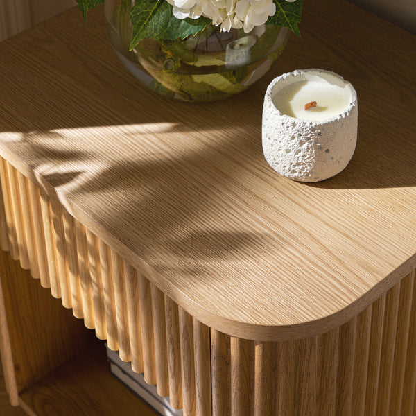 Maru 1-Drawer Nightstand, Oak