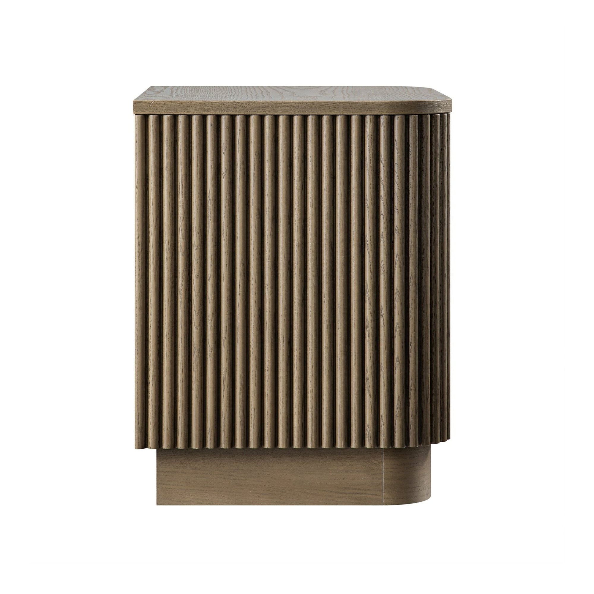 Maru 1-Drawer Nightstand, Silver Oak