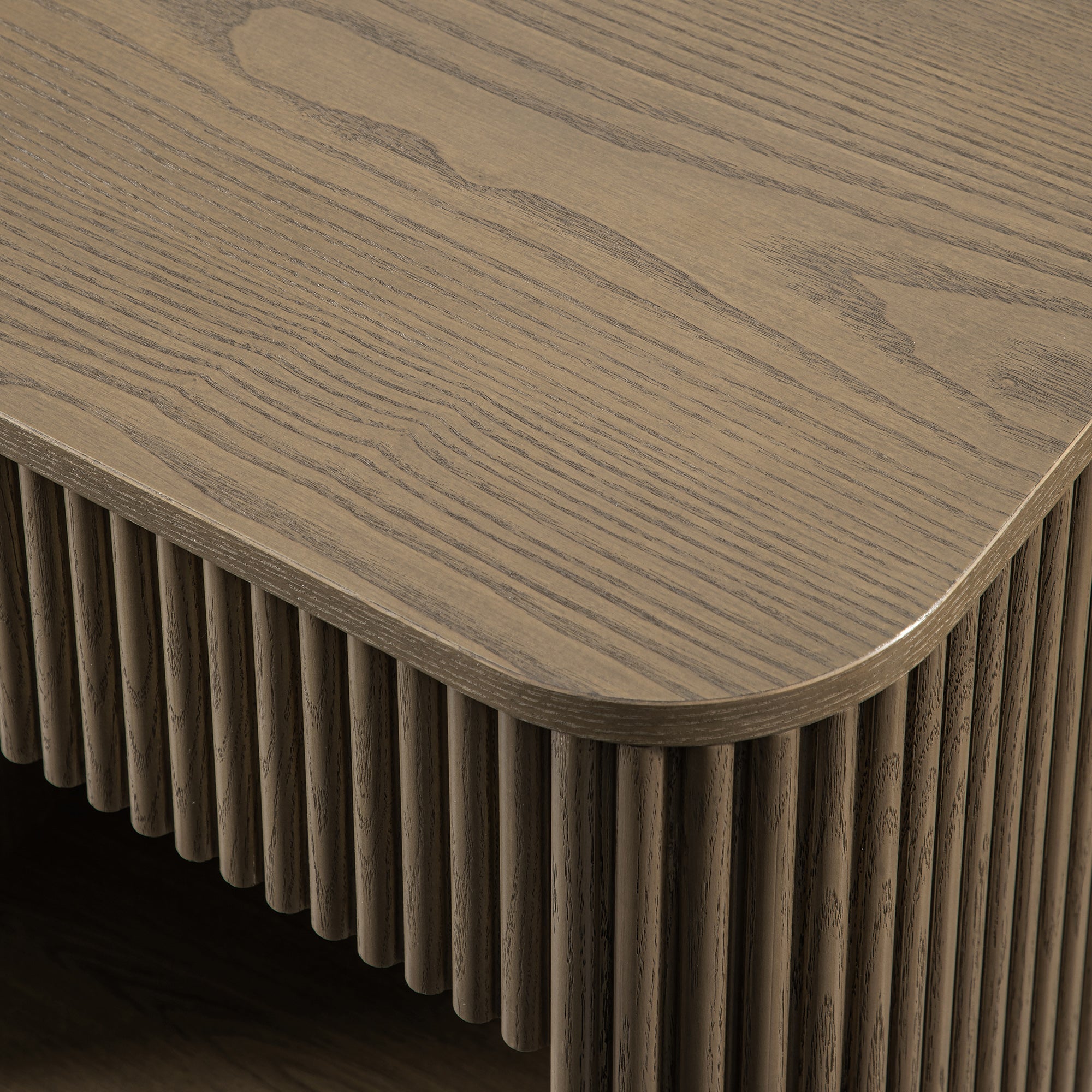 Maru 1-Drawer Nightstand, Silver Oak