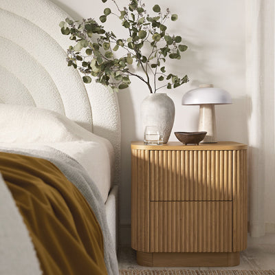 Maru 2-Drawer Nightstand, Oak