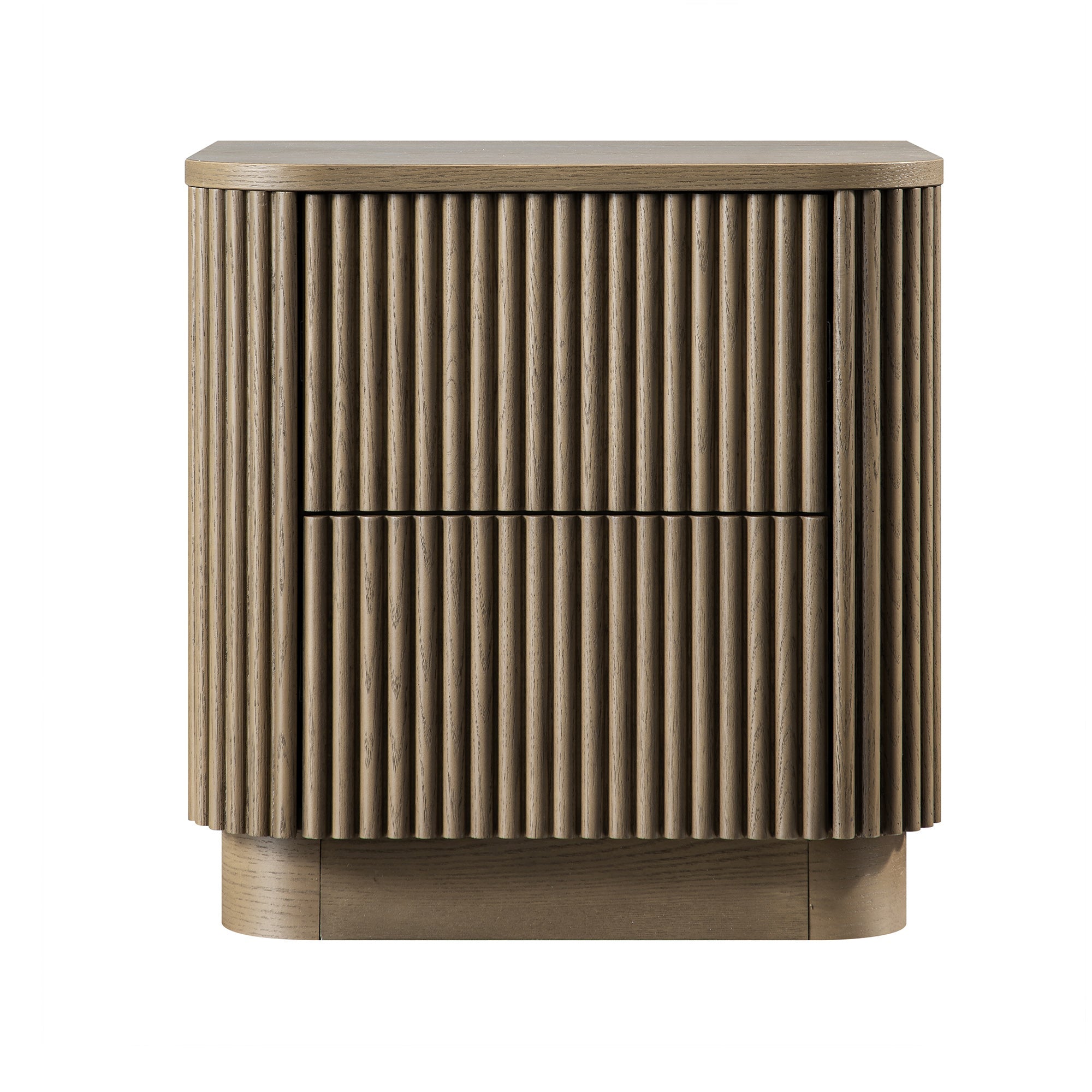 Maru 2-Drawer Nightstand, Silver Oak