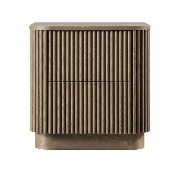 Maru 2-Drawer Nightstand, Silver Oak