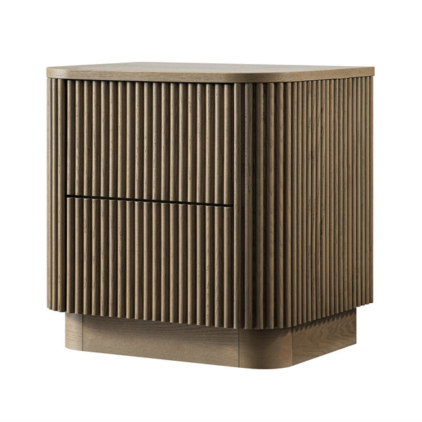 Maru 2-Drawer Nightstand, Silver Oak