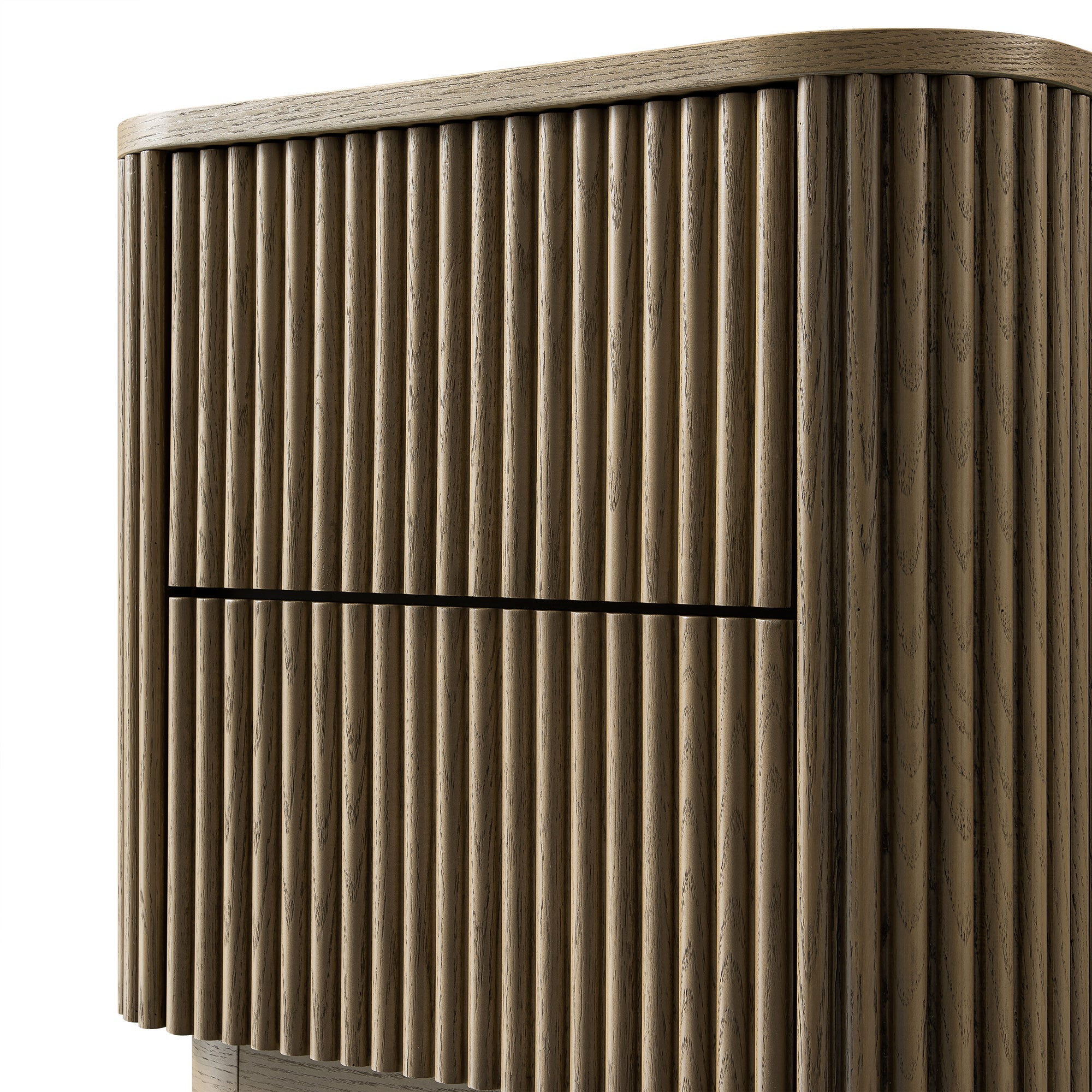 Maru 2-Drawer Nightstand, Silver Oak