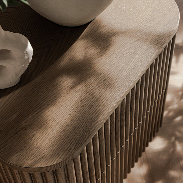 Maru 2-Drawer Nightstand, Silver Oak