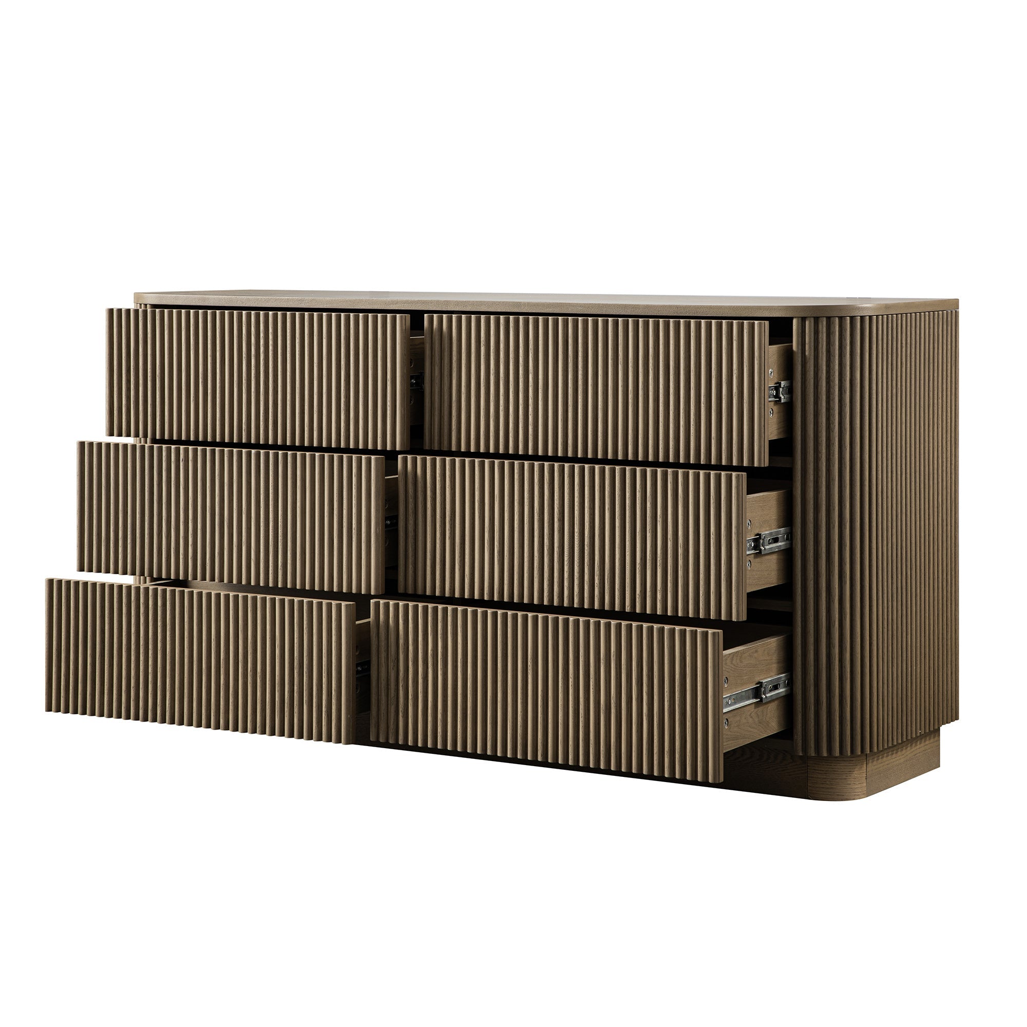 Maru 6 Drawer Dresser, Silver Oak