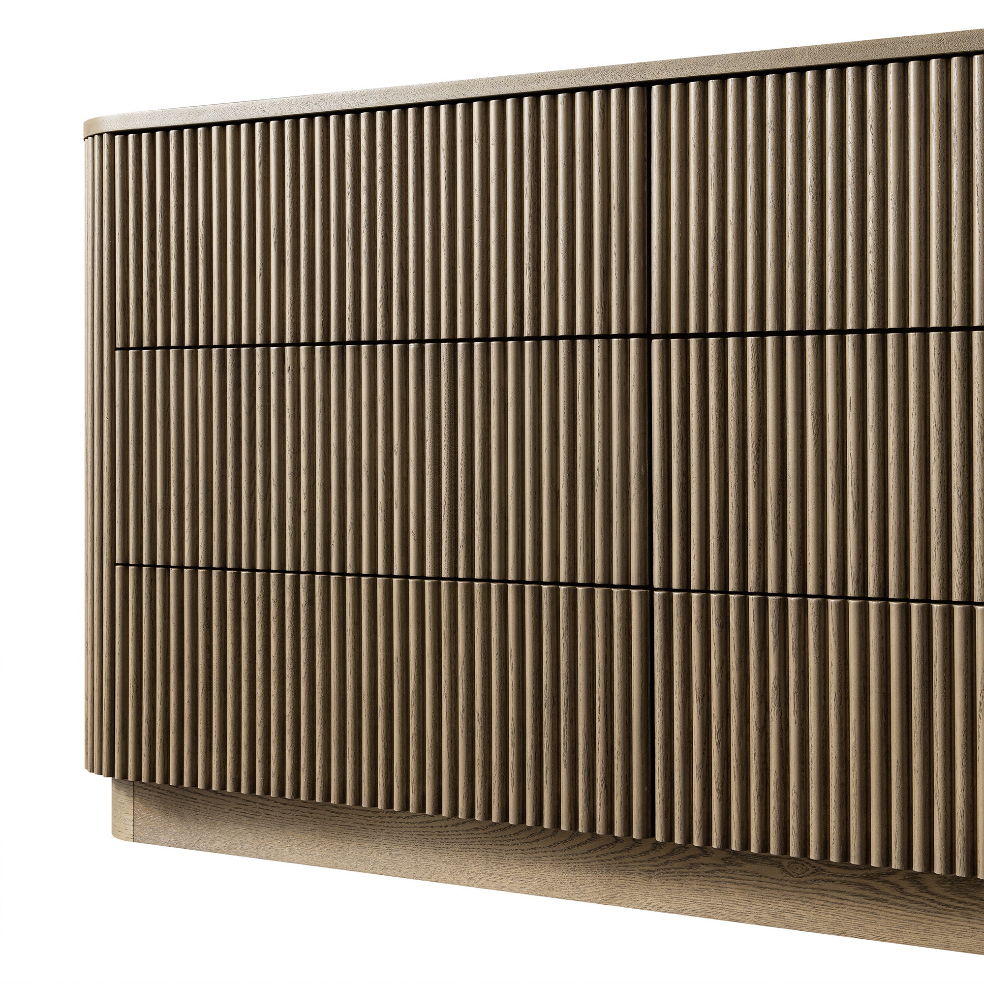 Maru 6 Drawer Dresser, Silver Oak