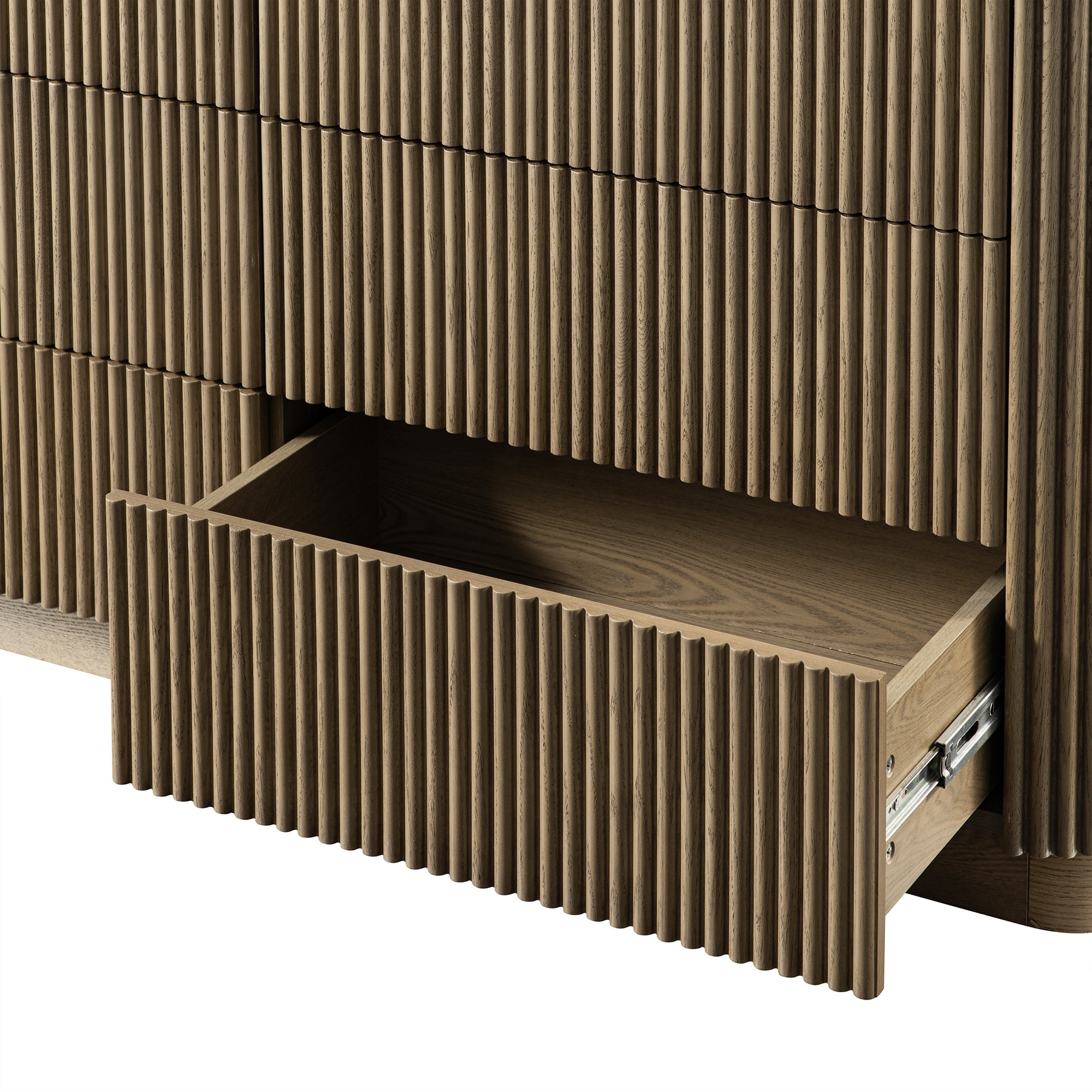 Maru 6 Drawer Dresser, Silver Oak