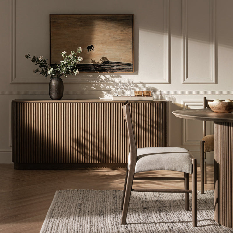 Maru Large 4-Door Sideboard, Silver Oak