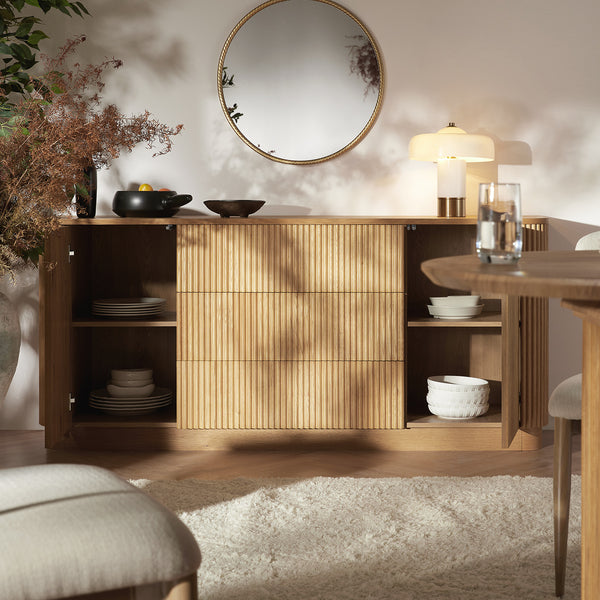 Maru Large 2-Door Sideboard with Drawers, Oak