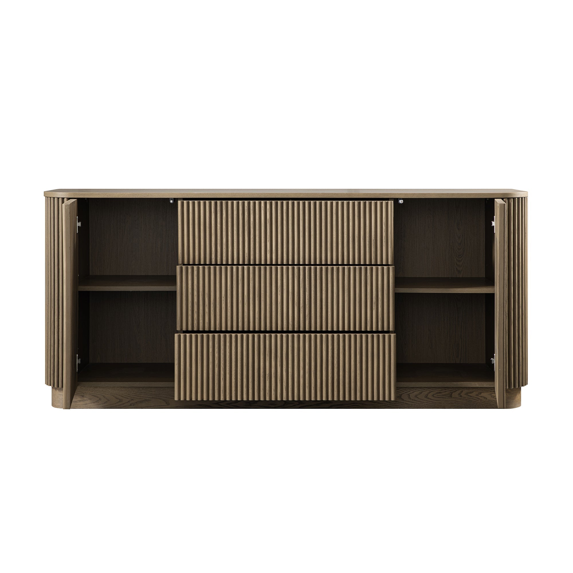 Maru Large 2-Door Sideboard with Drawers, Silver Oak