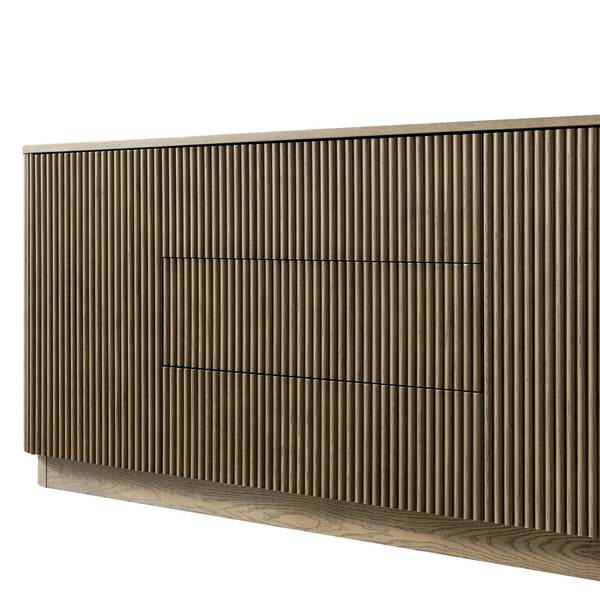 Maru Large 2-Door Sideboard with Drawers, Silver Oak