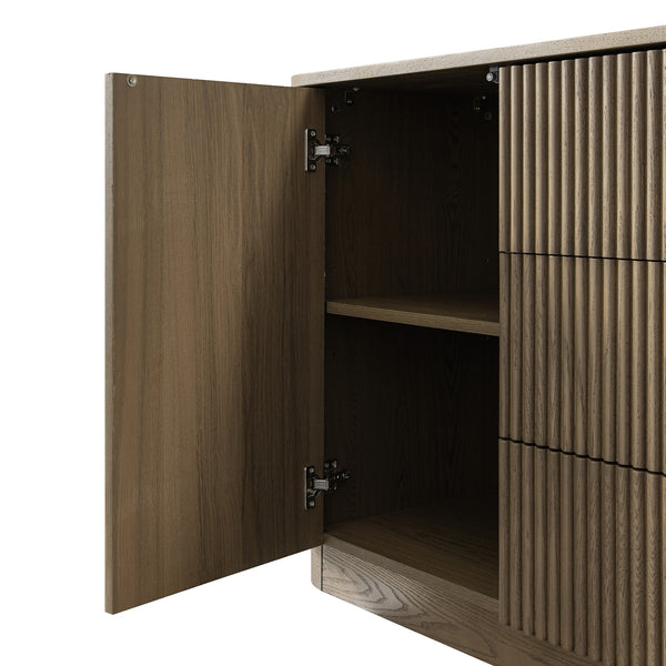 Maru Large 2-Door Sideboard with Drawers, Silver Oak