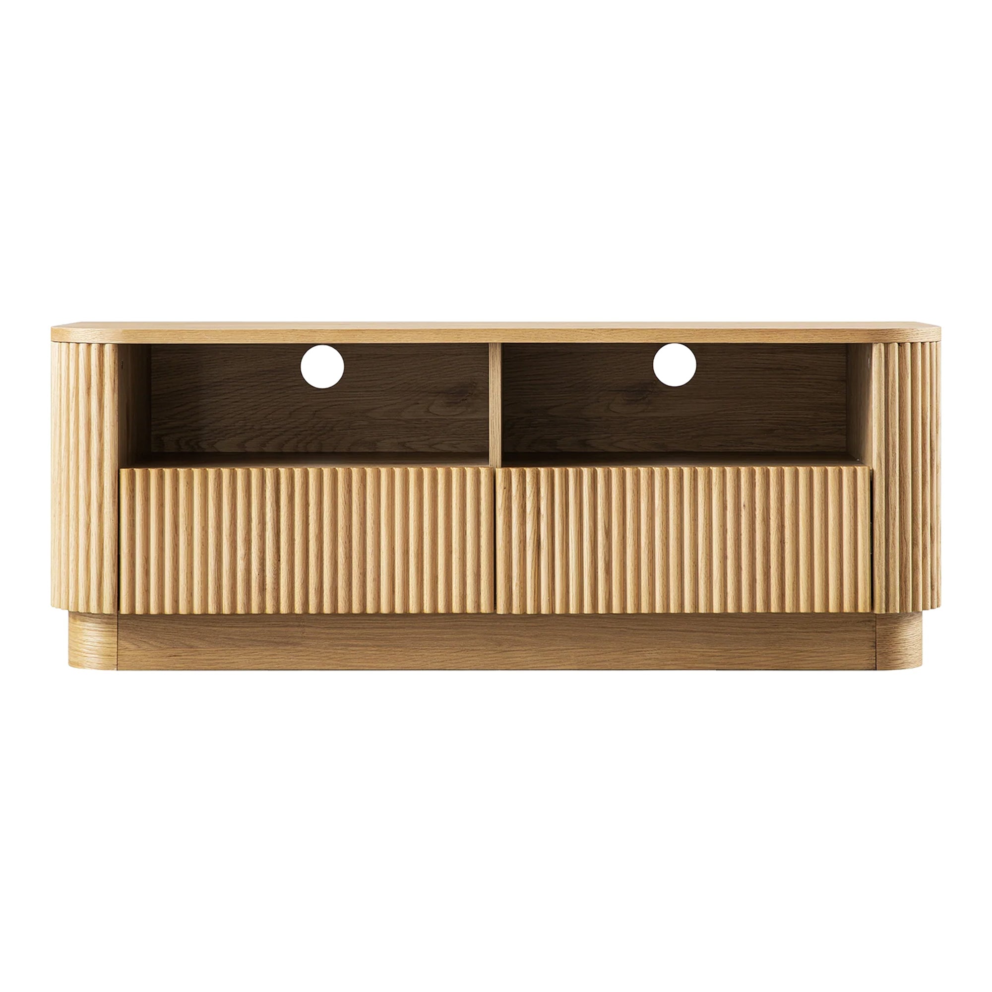 Maru 47" Wide Media Unit with Drawers, Oak