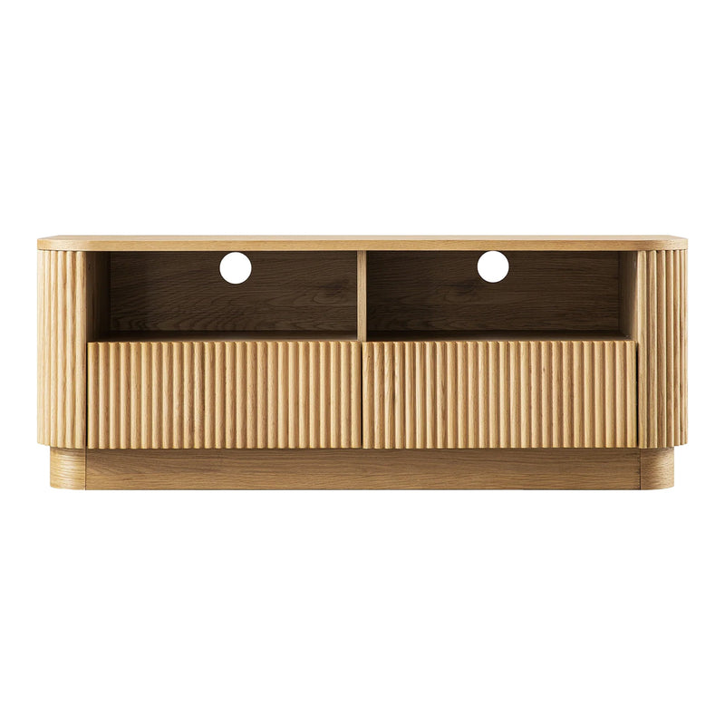 Maru 47" Wide Media Unit with Drawers, Oak