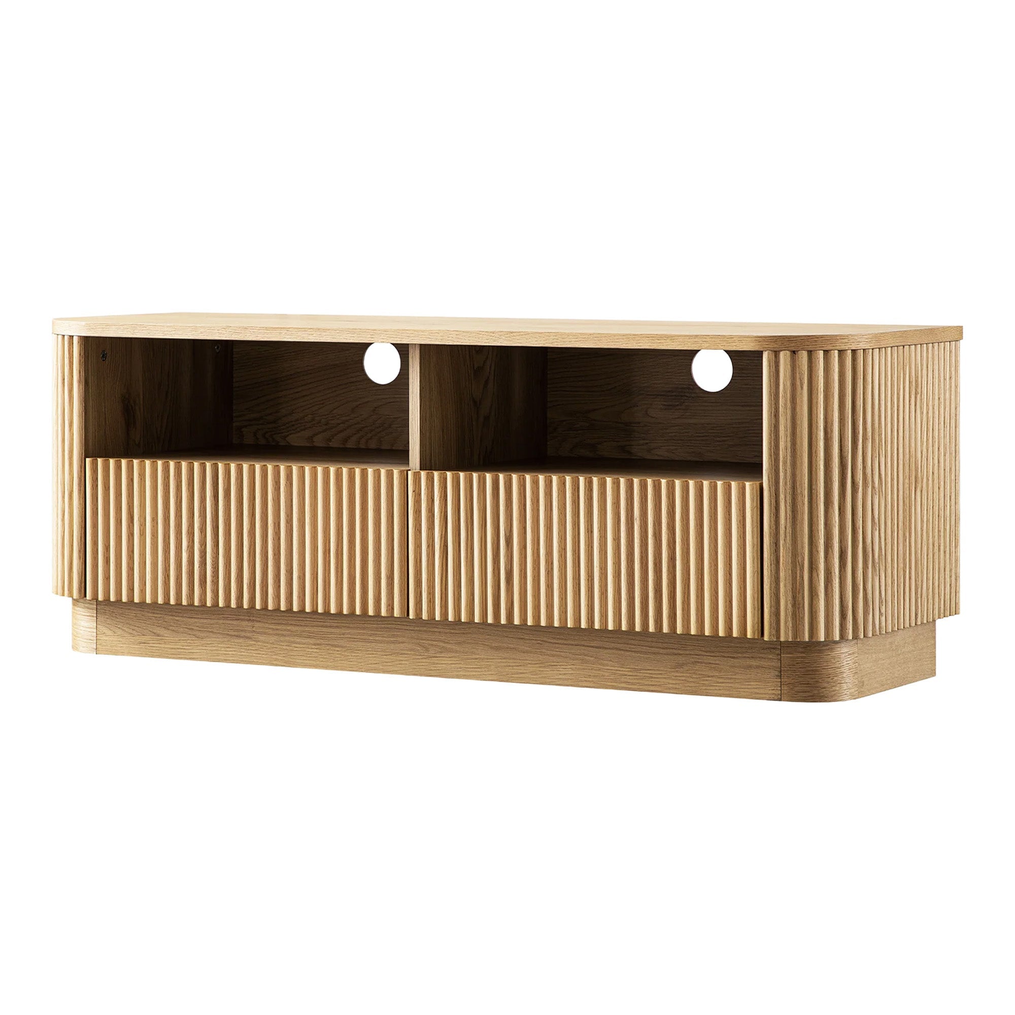 Maru 47" Wide Media Unit with Drawers, Oak