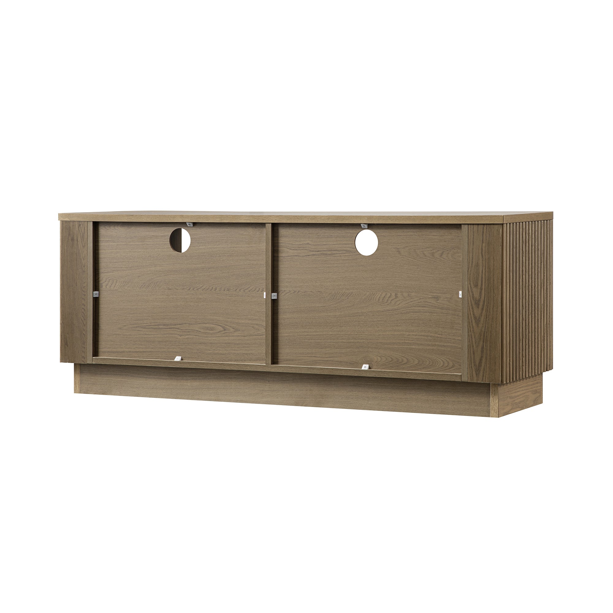 Maru 47" Wide Media Unit with Drawers, Silver Oak