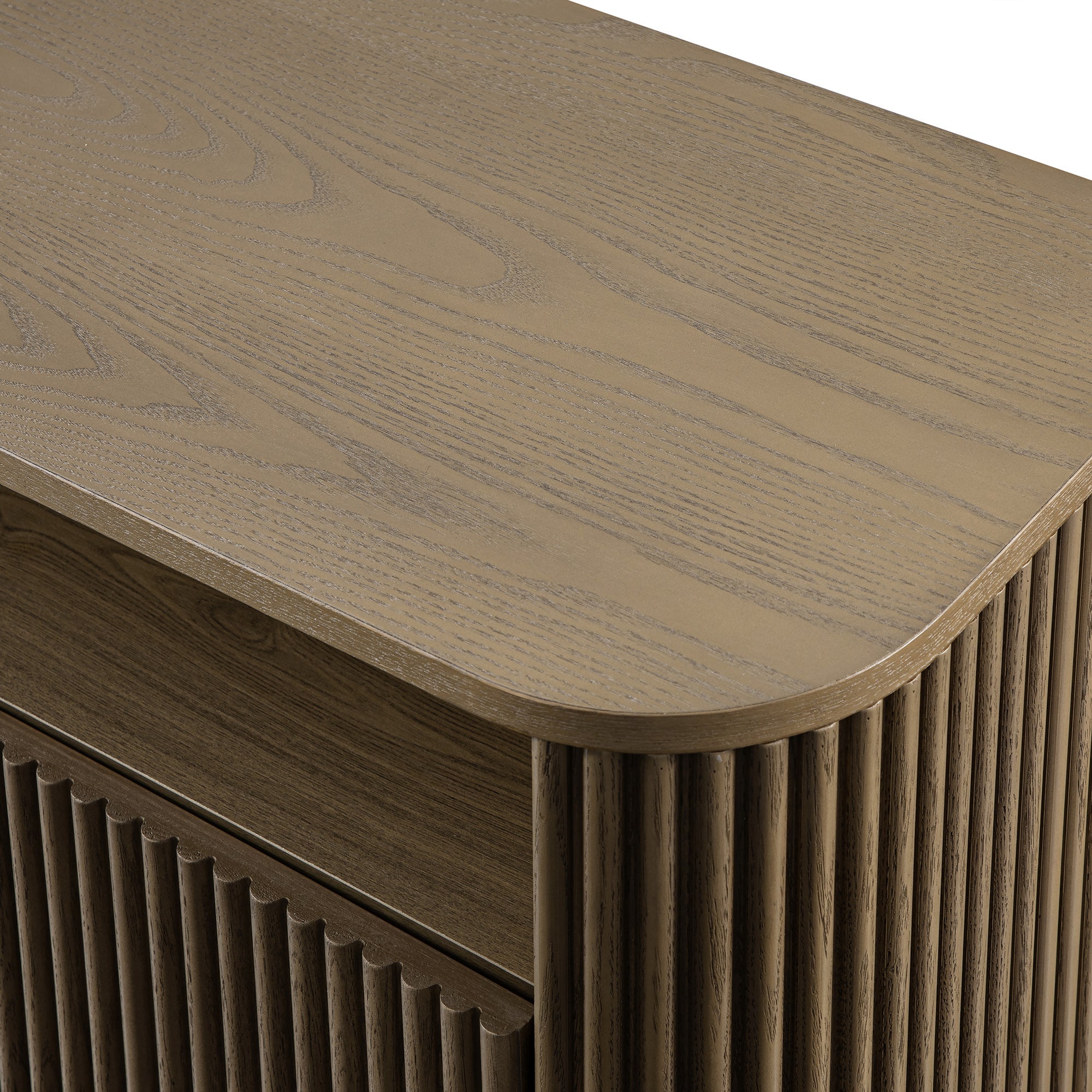 Maru 64" Wide Media Unit with Drawers, Silver Oak