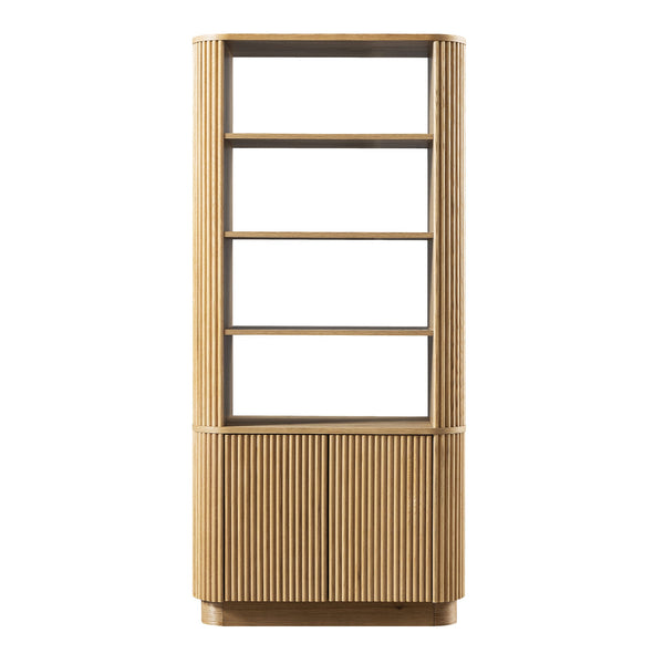 Maru Bookcase with Cabinet, Oak