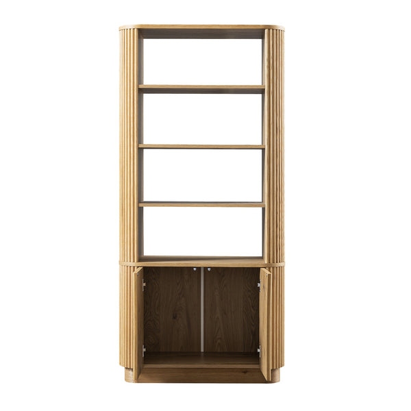 Maru Bookcase with Cabinet, Oak