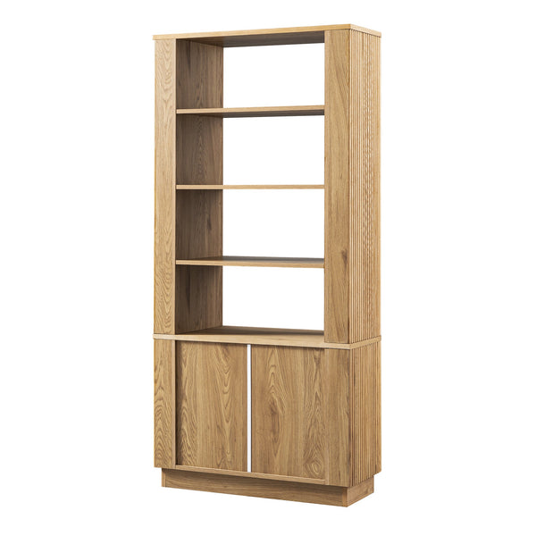 Maru Bookcase with Cabinet, Oak