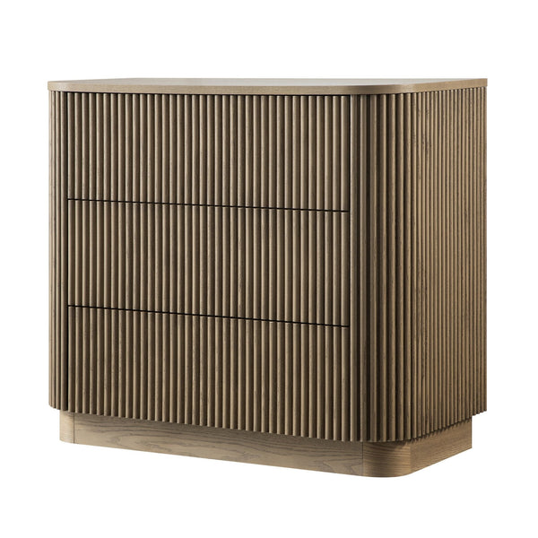 Maru 3 Drawer Dresser, Silver Oak