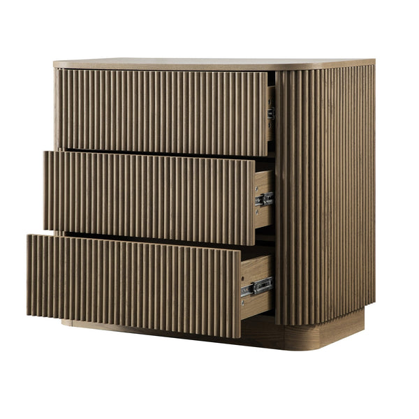 Maru 3 Drawer Dresser, Silver Oak