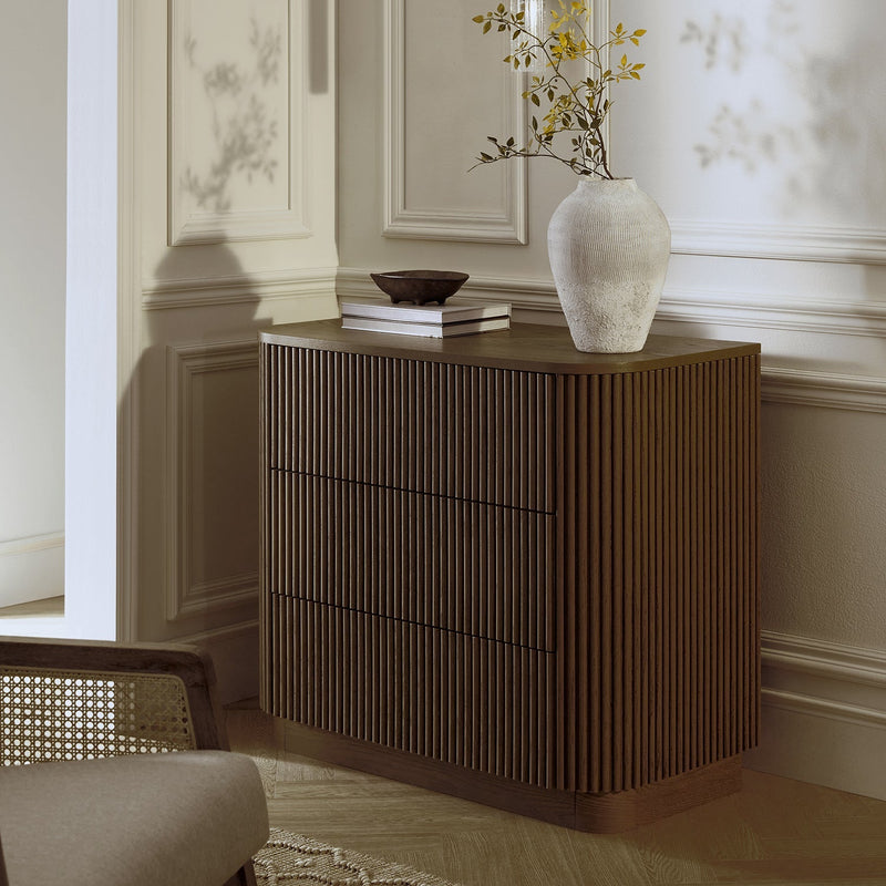 Maru 3 Drawer Dresser, Silver Oak