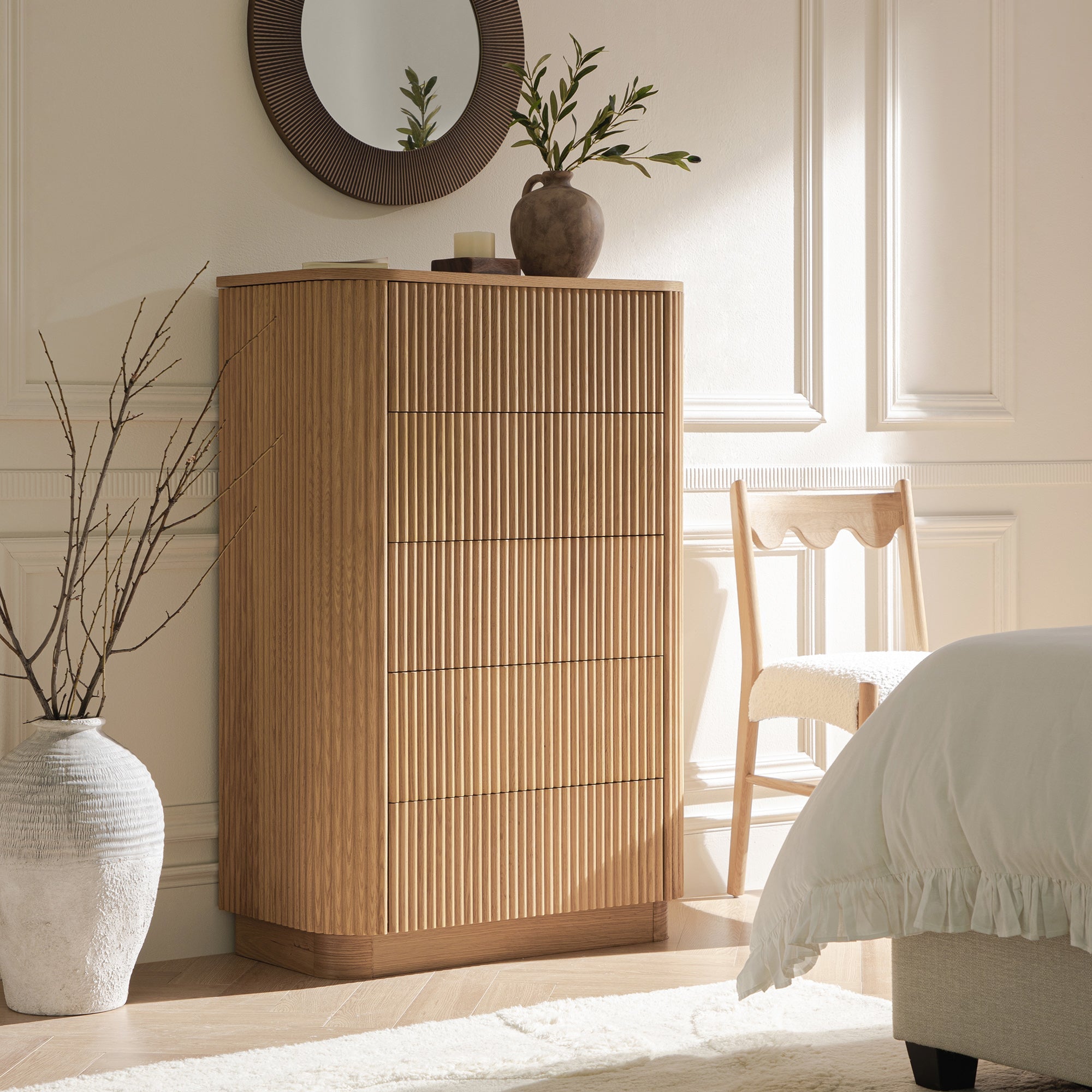 Maru 5 Drawer Dresser, Oak