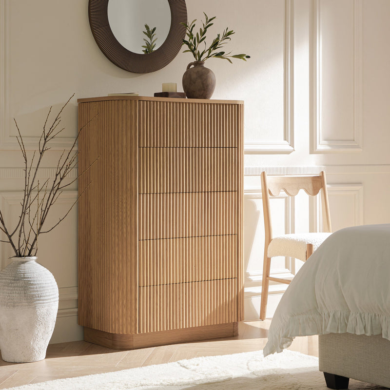 Maru 5 Drawer Dresser, Oak