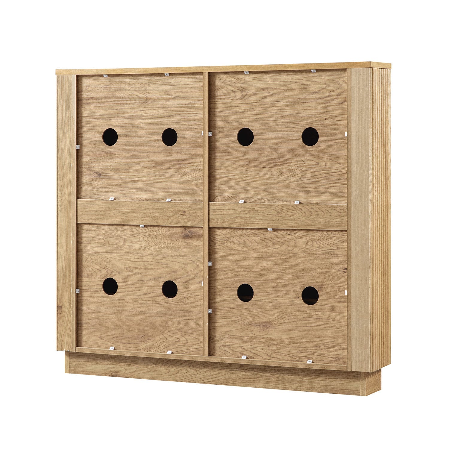 Maru 4-Door Shoe Storage Cabinet, Oak