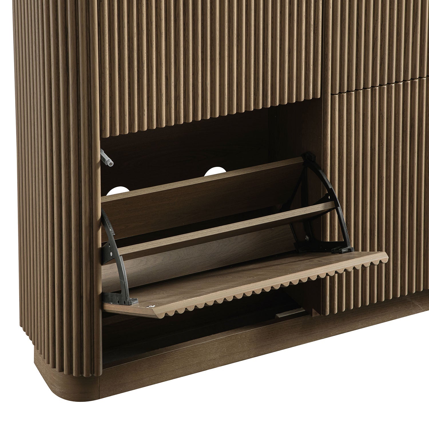 Maru 4-Door Shoe Storage Cabinet, Silver Oak